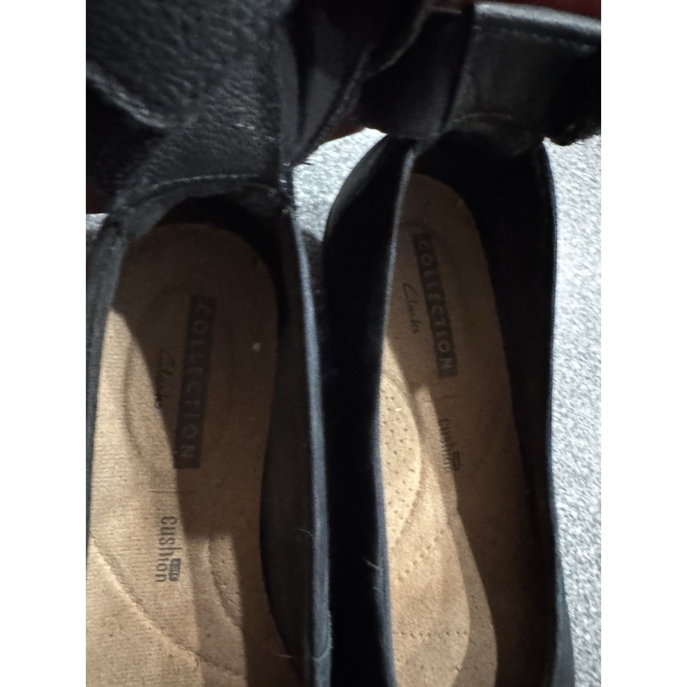 Clarks Medora Nina Black Suede Ankle Wrap Ballet Flat Cas Women Shoes Sz 7 SB23 - Picture 3 of 6
